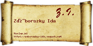 Záborszky Ida névjegykártya